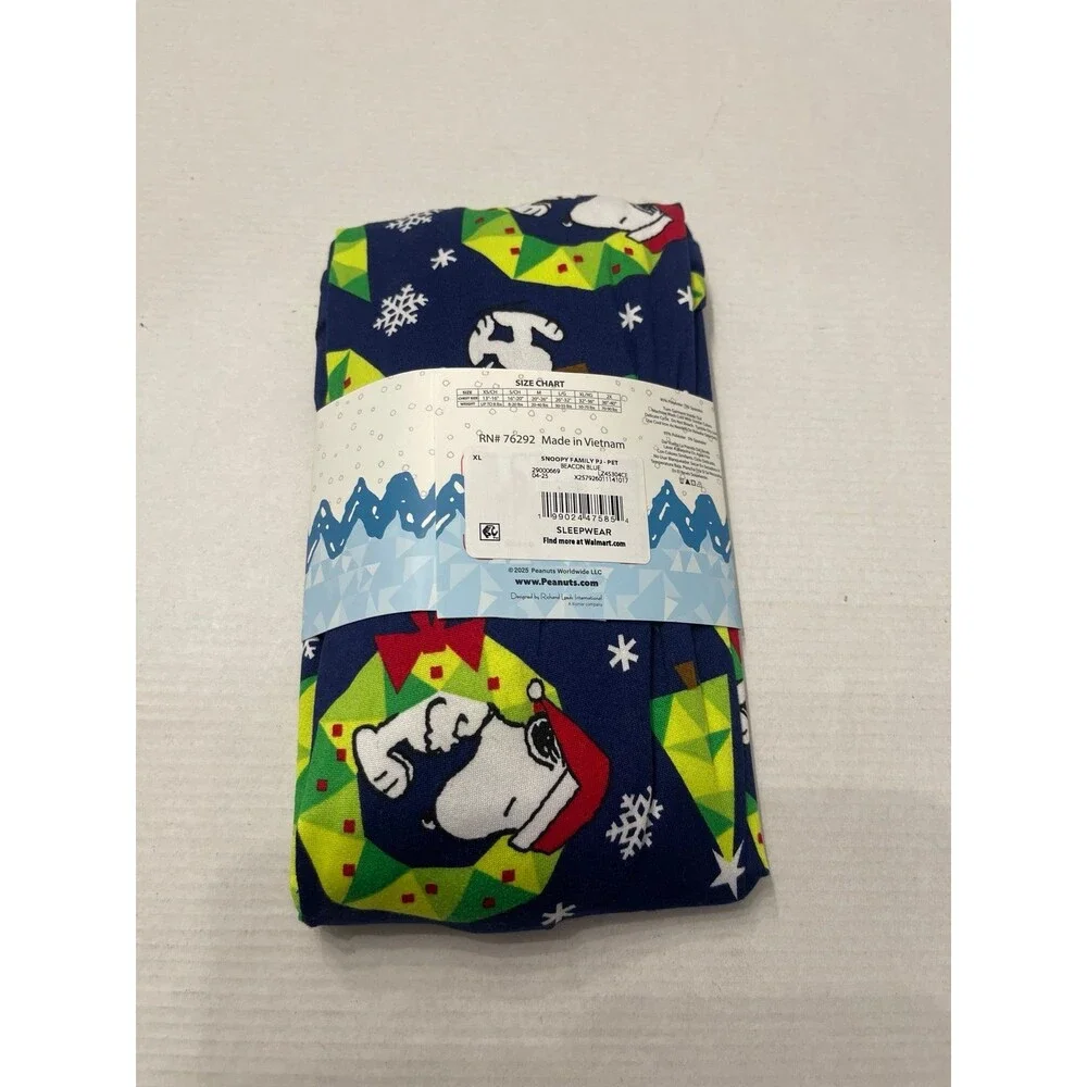 Peanuts Snoopy Holiday Pet Pajamas Size XL New With Tag